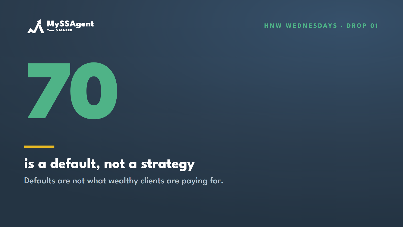 Delay to 70 Isn't a Strategy. It's a Default.